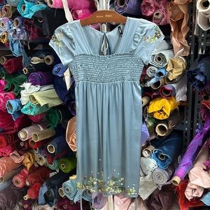 Dusty blue silk children’s dress